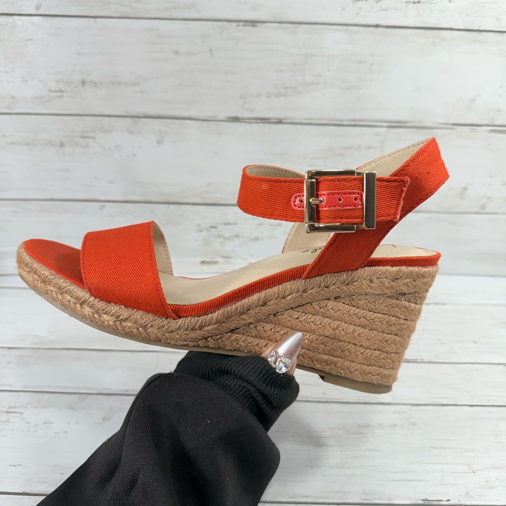 Trending Wedges ESPADRILLE  Open Toe SANDAL Size 9.5W Summer LIFE STRIDE Fabric